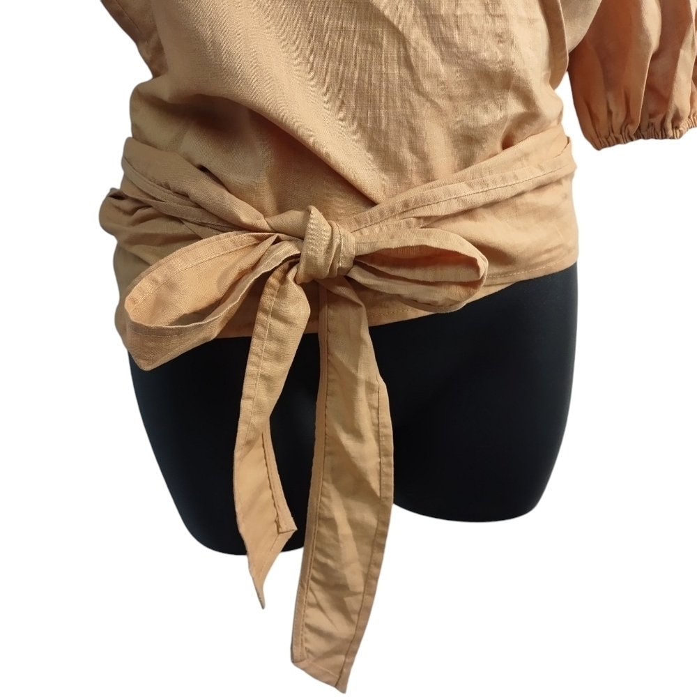 Charlie Holiday Saint Wrap Top Women's Almond Wrap Top Size M NWT - Picture 6 of 10